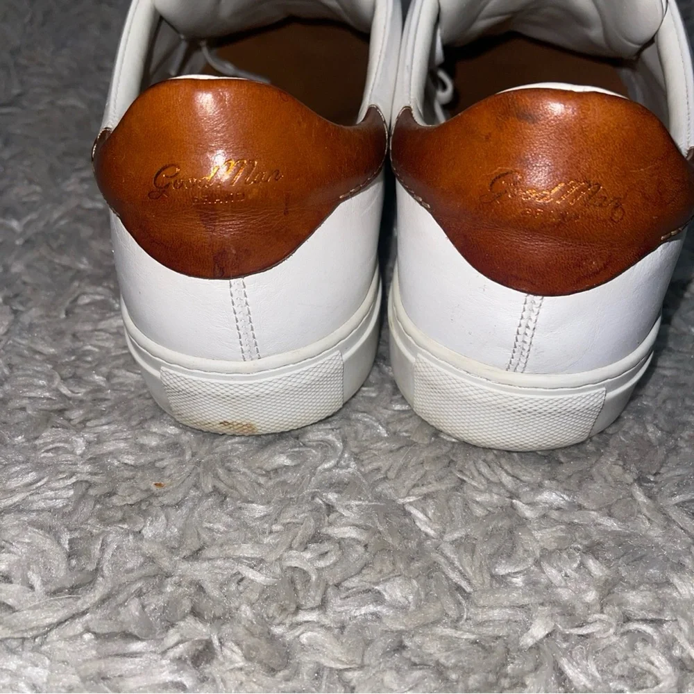 Goodmen Brand Legend London White Dark Vachetta Sneaker Italian Leather SZ 11.5 - Picture 4 of 11